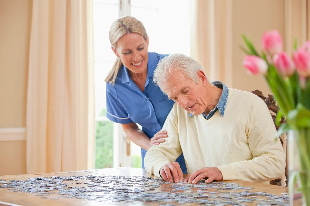 Caregiver with client